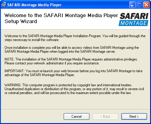 Welcome: Media Player Setup