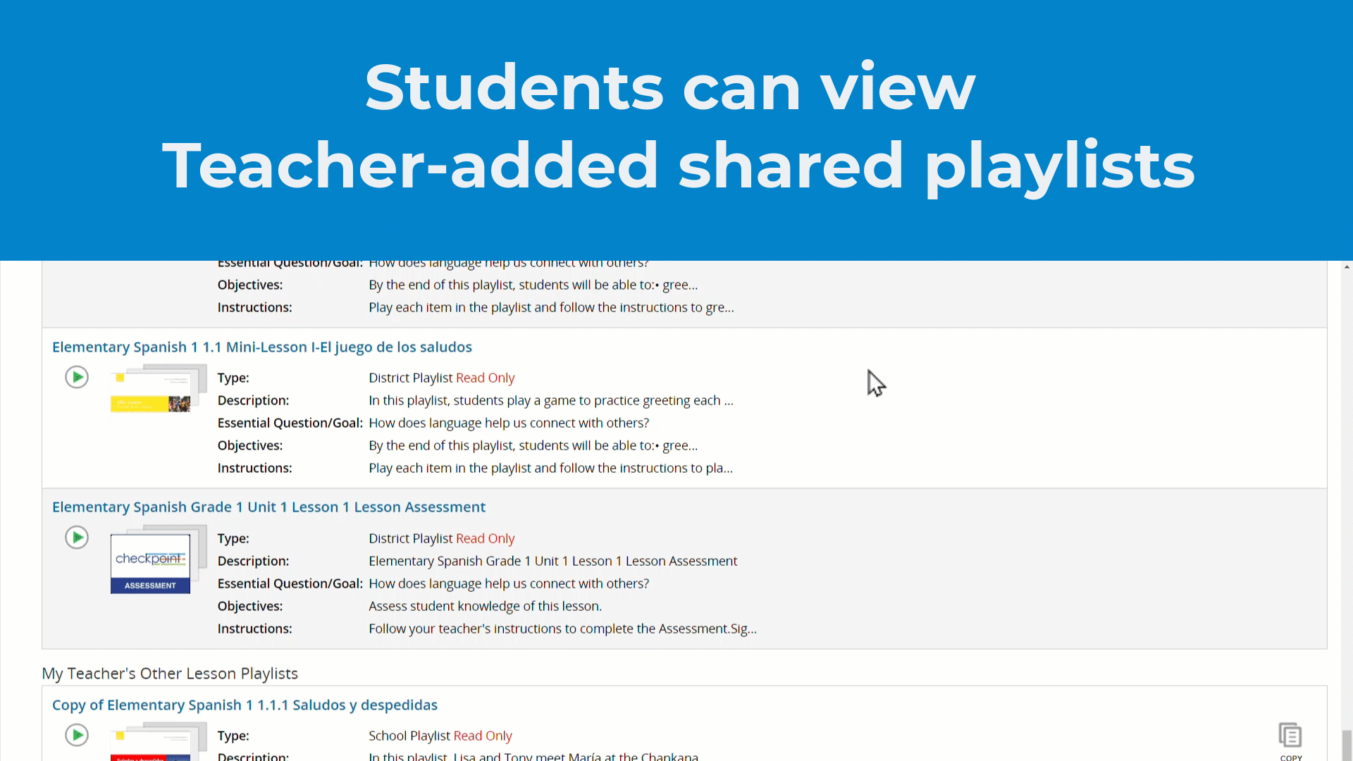 My Teacher's Other LLP Lesson Playlists